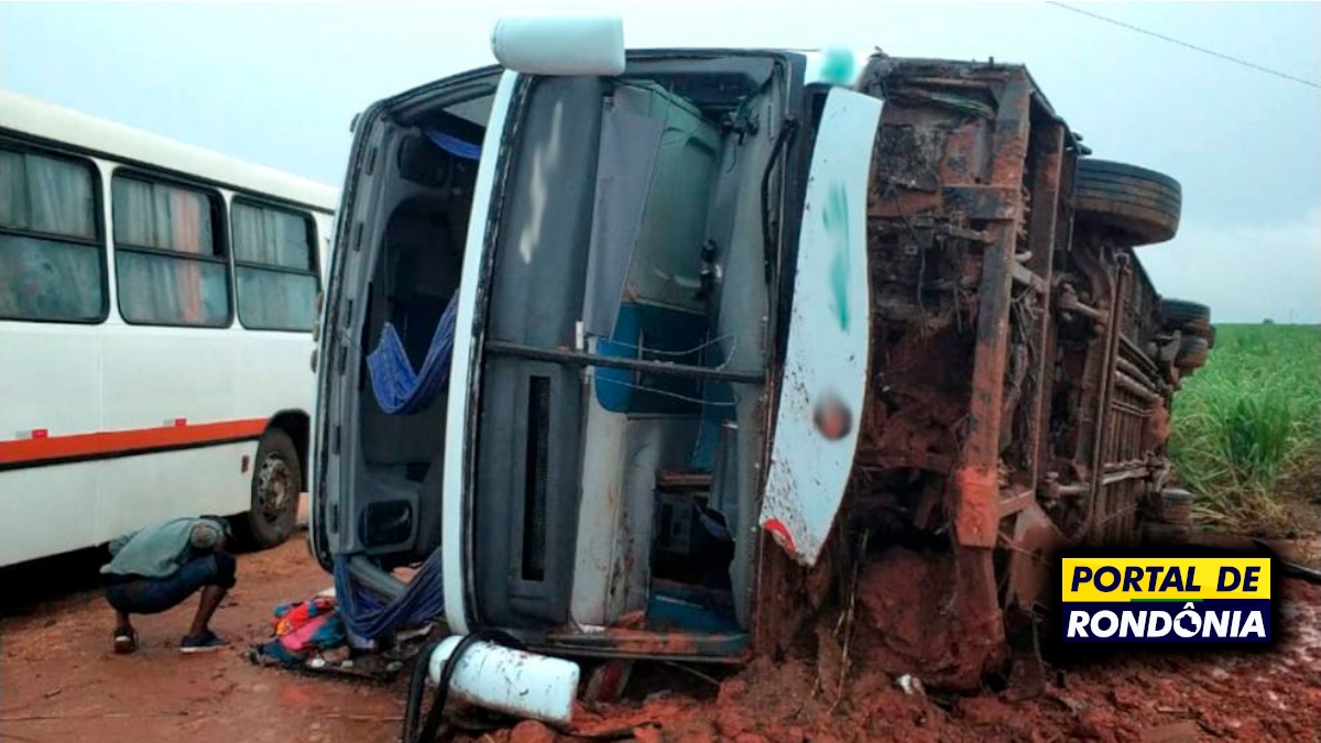 Ônibus da Eucatur que saiu de Ji-Paraná tomba e deixa mais de 30 feridos