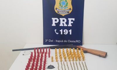 PRF prende homem com espingarda e cerca de 200 munições na BR-364