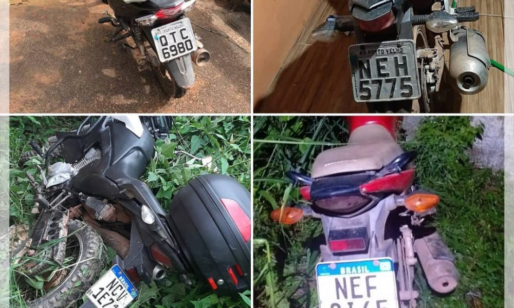 Polícia Militar recupera quatro motocicletas roubadas e prende foragido