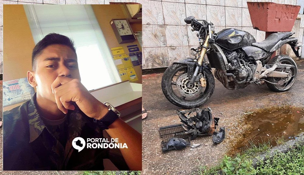 Jovem empresta moto CB 600 Hornet de amigo e morre após bater contra muro de residência em Porto Velho