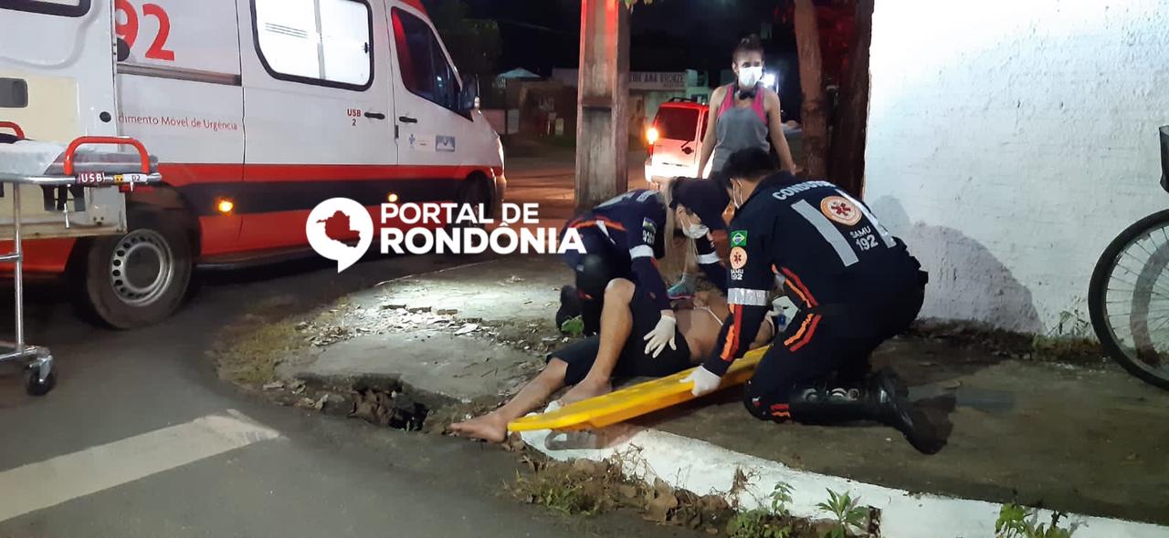 Ciclista é atropelado e cai sobre capô de carro no Centro de Porto Velho