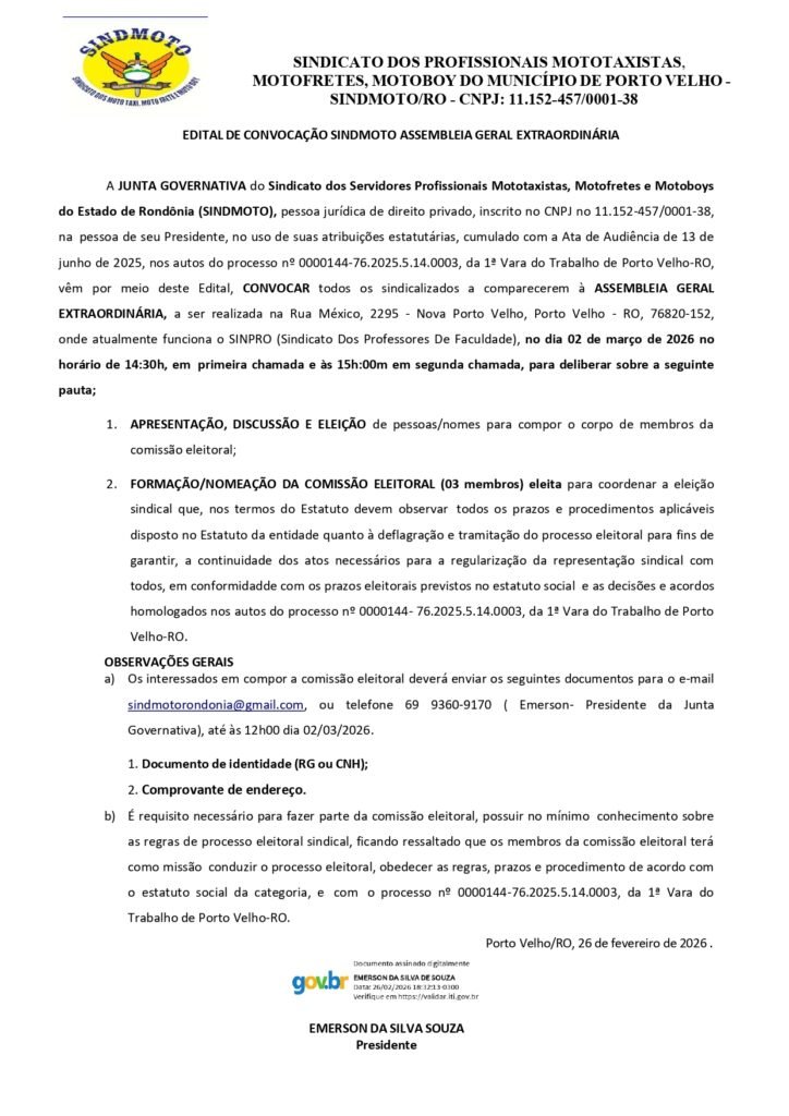 Edital_de_Convocacao_assembleia_extraordinaria_-_Eleicao_comissao_eleitoral_do_SINDMOTO.2812928229-1_assinado_page-0001-724x1024 Sindicato dos Servidores Profissionais Mototaxistas, Motofretes e Motoboys do Estado de Rondônia